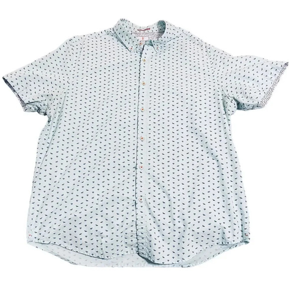 NWOT Denim & Flower Slim Fit SZ XL Button Down Light Blue Bird Preppy Light - Picture 1 of 7
